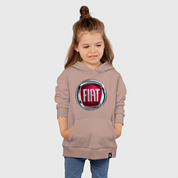 Толстовка детская хлопковая FIAT logo, цвет: пыльно-розовый — фото 2