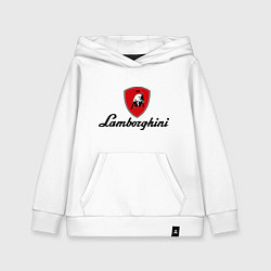 Толстовка детская хлопковая Logo lamborghini, цвет: белый