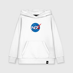 Толстовка детская хлопковая NASA N7, цвет: белый