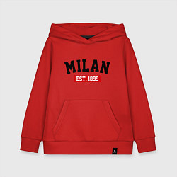 Толстовка детская хлопковая FC Milan Est. 1899, цвет: красный