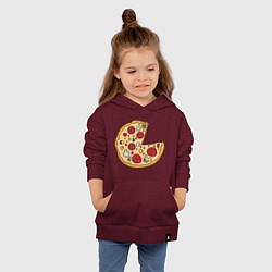 Толстовка детская хлопковая Пицца парная, цвет: меланж-бордовый — фото 2
