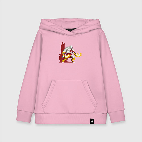 Детская толстовка-худи God of War - 8-bit pixel Kratos / Светло-розовый – фото 1