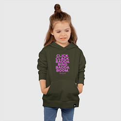 Толстовка детская хлопковая Click Clack Black Pink, цвет: хаки — фото 2