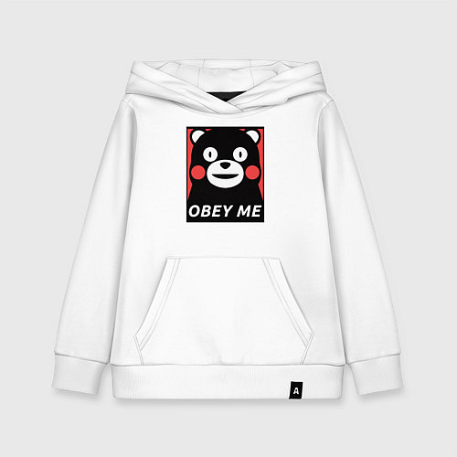 Детская толстовка-худи Kumamon: Obey Me / Белый – фото 1