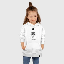 Толстовка детская хлопковая Keep Calm & Do Yoga, цвет: белый — фото 2