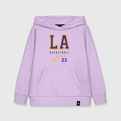 Толстовка детская хлопковая Lebron 23: Los Angeles, цвет: лаванда