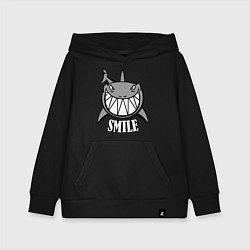 Толстовка детская хлопковая Shark Smile, цвет: черный