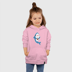Толстовка детская хлопковая Hype Shark, цвет: светло-розовый — фото 2