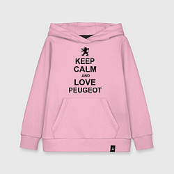 Детская толстовка-худи Keep Calm & Love Peugeot