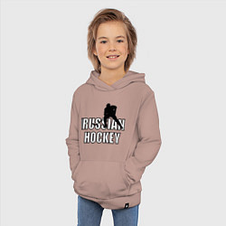 Толстовка детская хлопковая Russian hockey, цвет: пыльно-розовый — фото 2
