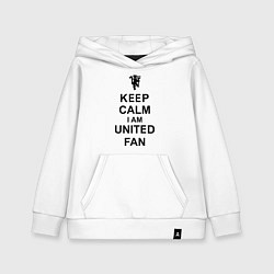 Толстовка детская хлопковая Keep Calm & United fan, цвет: белый