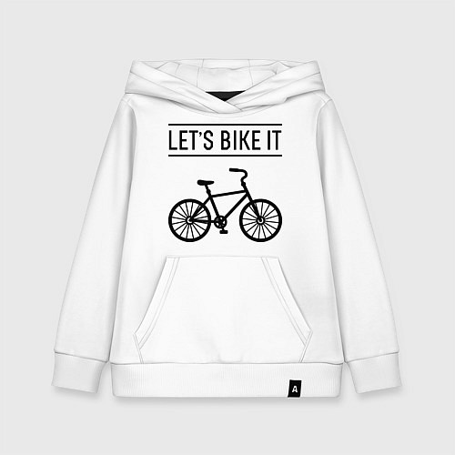 Детская толстовка-худи Lets bike it / Белый – фото 1