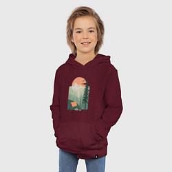 Толстовка детская хлопковая Wood Adventure, цвет: меланж-бордовый — фото 2
