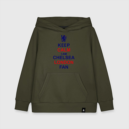 Детская толстовка-худи Keep Calm & Chelsea London fan / Хаки – фото 1