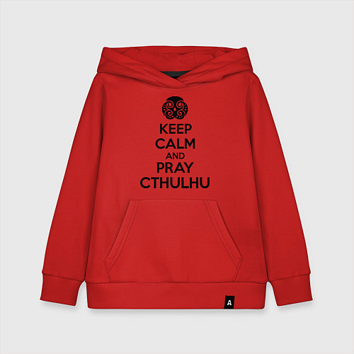 Детская толстовка-худи Keep Calm & Pray Cthulhu / Красный – фото 1