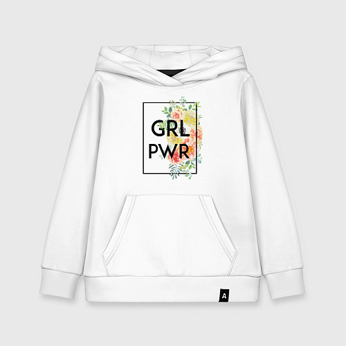 Детская толстовка-худи GRL PWR / Белый – фото 1