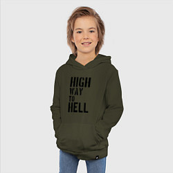 Толстовка детская хлопковая High way to hell, цвет: хаки — фото 2