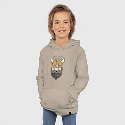 Толстовка детская хлопковая Born to be a Viking, цвет: миндальный — фото 2