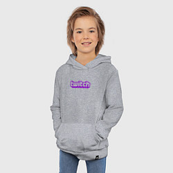 Толстовка детская хлопковая Twitch Logo, цвет: меланж — фото 2