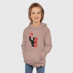 Толстовка детская хлопковая Boxing, цвет: пыльно-розовый — фото 2