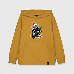 Толстовка детская хлопковая Punks not dead - motto, цвет: горчичный