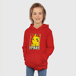 Толстовка детская хлопковая Pikachu: Pika Pika, цвет: красный — фото 2