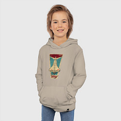 Толстовка детская хлопковая Буран космический корабль СССР, цвет: миндальный — фото 2
