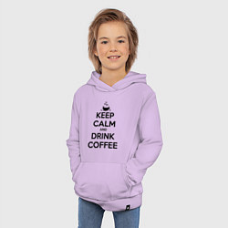 Толстовка детская хлопковая Keep Calm & Drink Coffee, цвет: лаванда — фото 2