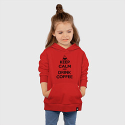 Толстовка детская хлопковая Keep Calm & Drink Coffee, цвет: красный — фото 2