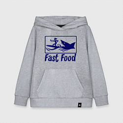Детская толстовка-худи Shark fast food