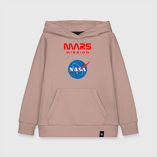 Детская толстовка-худи Nasa Mars mission / Пыльно-розовый – фото 1