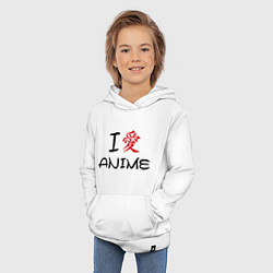 Толстовка детская хлопковая I love anime, цвет: белый — фото 2