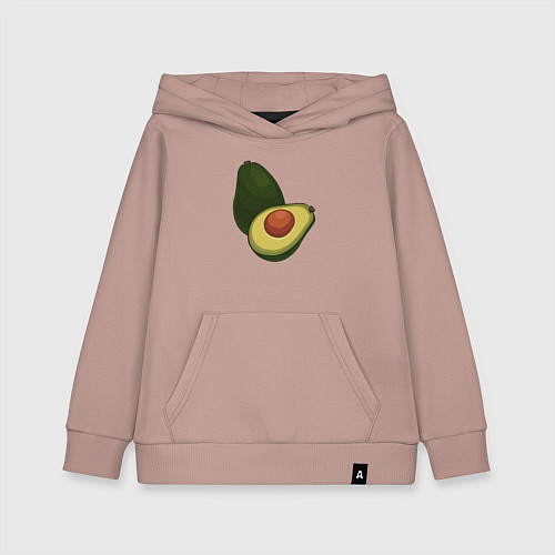 Детская толстовка-худи Авокадо / Пыльно-розовый – фото 1