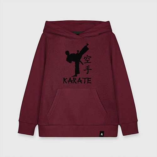 Детская толстовка-худи Karate craftsmanship / Меланж-бордовый – фото 1