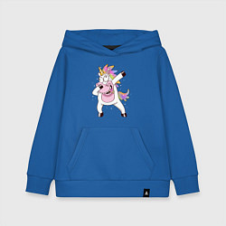 Толстовка детская хлопковая Dabbing Unicorn, цвет: синий