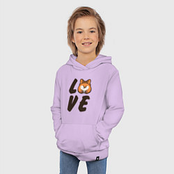 Толстовка детская хлопковая Love Corgi, цвет: лаванда — фото 2