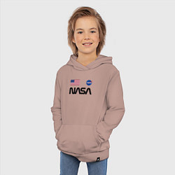 Толстовка детская хлопковая NASA НАСА, цвет: пыльно-розовый — фото 2
