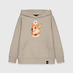Толстовка детская хлопковая КОРГИ, цвет: миндальный