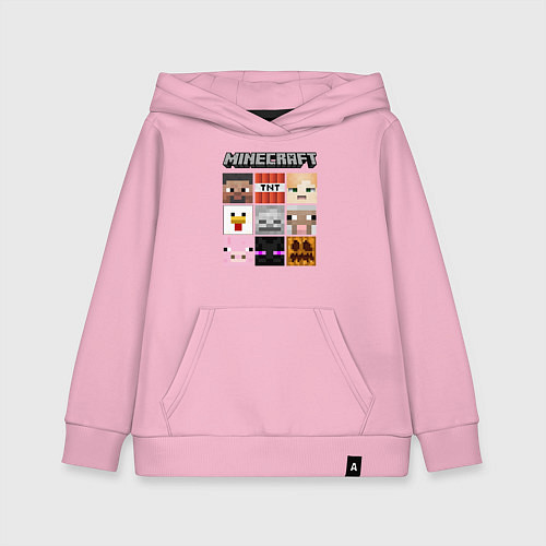 Детская толстовка-худи MINECRAFT / Светло-розовый – фото 1