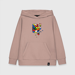 Толстовка детская хлопковая Кубик Рубика, цвет: пыльно-розовый
