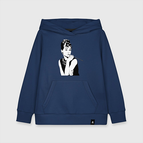 Детская толстовка-худи Одри Хепбернхлопок / Тёмно-синий – фото 1