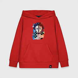 Толстовка детская хлопковая KIMETSU NO YAIBA, цвет: красный