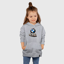 Толстовка детская хлопковая BMW оскал, цвет: меланж — фото 2