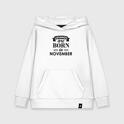 Детская толстовка-худи Legends are born in November