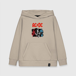 Толстовка детская хлопковая ACDC, цвет: миндальный