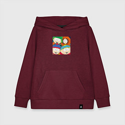 Толстовка детская хлопковая South Park, цвет: меланж-бордовый