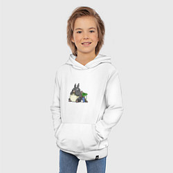 Толстовка детская хлопковая Тоторо, цвет: белый — фото 2