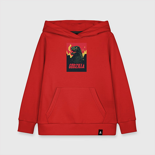 Детская толстовка-худи Godzilla / Красный – фото 1
