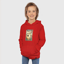 Толстовка детская хлопковая Кот в японском стиле, цвет: красный — фото 2