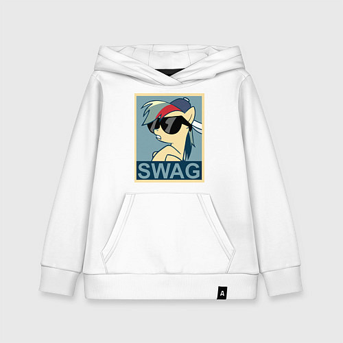 Детская толстовка-худи Rainbow Dash swag / Белый – фото 1